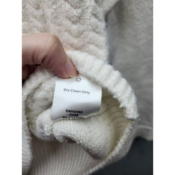Draper James XS Cable Knit Sweater With Gold Button Accents On Shoulders High Ne - Picture 6 of 7